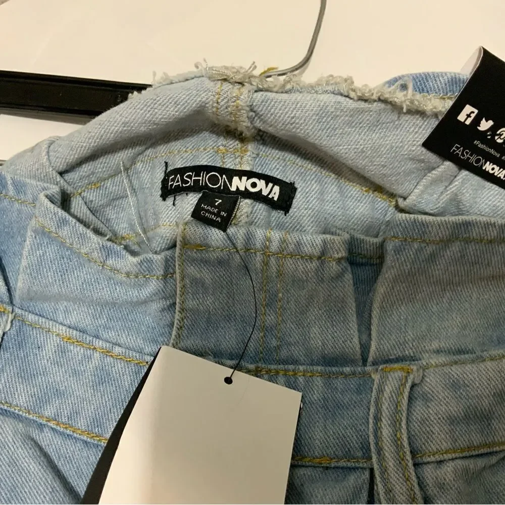 Fashion Nova button fly distressed Jean shorts Can’t cuff me denim shorts 7